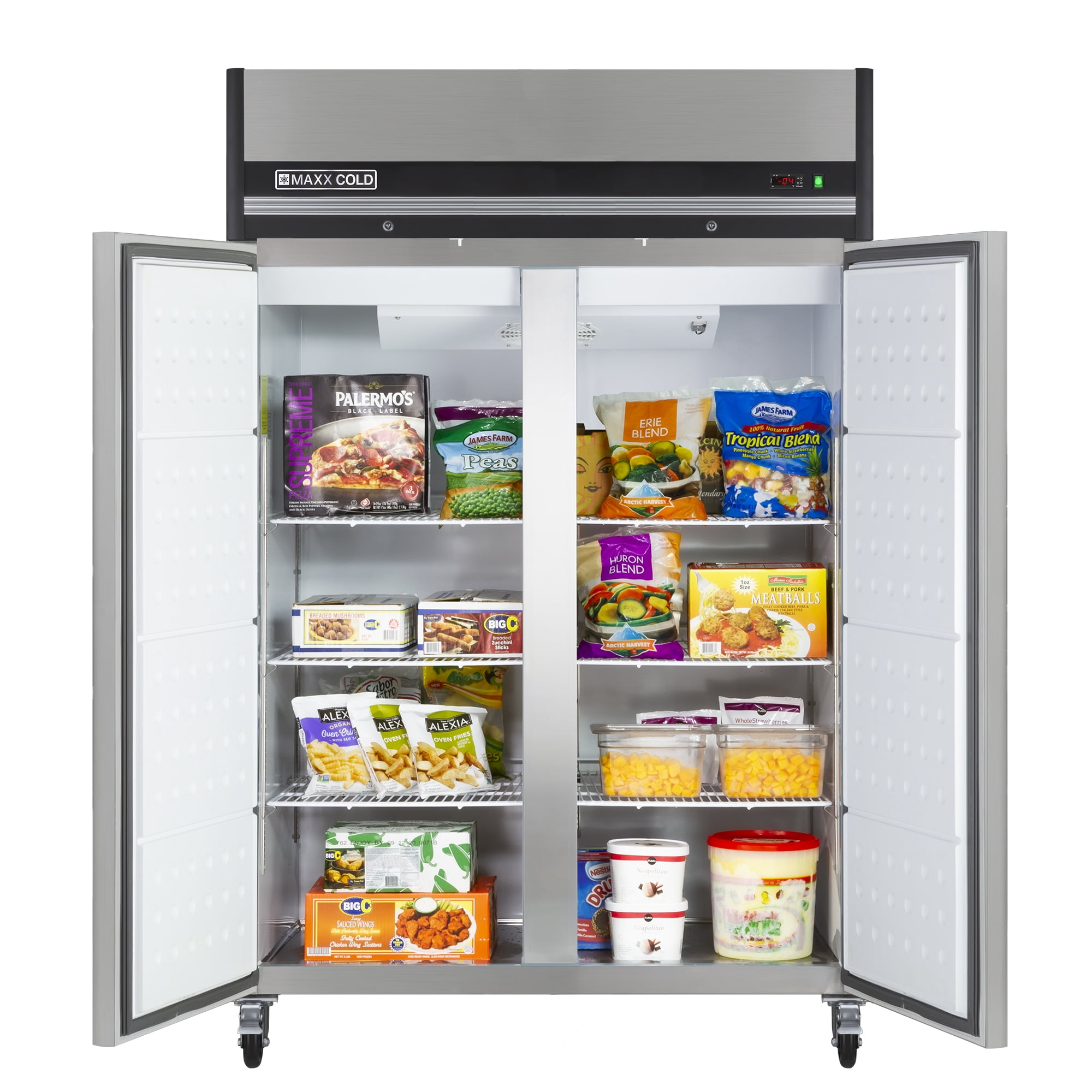 Maxx Cold X-Series 49 Cu Ft Reach In Freezer Two Door Top Mount, Model# MXCF-49FDHC