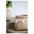 thumbnail image 5 of Set of 2 6.5x6.5x6" Brown Cement Planter with Woven Tassel Accent, 5 of 9