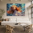 thumbnail image 3 of Póster de lienzo de una mujer con el pelo suelto, decoración de dormitorio, paisaje deportivo, decoración de oficina, regalo, estilo marco, 16 x 24 pulgadas (40 x 60 cm), 3 of 8