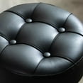 thumbnail image 3 of Adjustable Black Vanity Stool, Swivel Vanity Chair for Makeup Room, Small Stool Chair for Vanity Bathroom Living Room, Round Ottoman Makeup Chair, PU Leather, 3 of 15