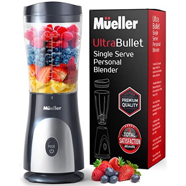 Licuadora personal Mueller Ultra Bullet para batidos y smoothies 15.2 Oz gris