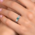thumbnail image 4 of Gem Stone King 925 Silver and 10K Yellow Gold Blue Moissanite and Lab Grown Diamond Engagement Ring for Women | 1.50 Cttw | Round 5MM | Gemstone Birthstone | Size 9, 4 of 6