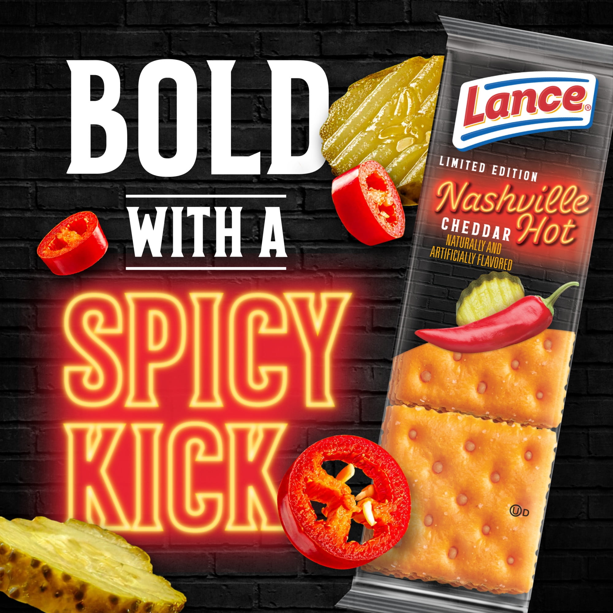 Lance Nashville Hot Cheddar Sandwich Crackers, 10 Count 1.41 oz
