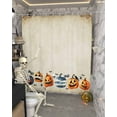 thumbnail image 5 of Funny Pumpkin Shower Curtain Set ，Waterproof Fabric Shower Curtains Boo Bat Halloween Grimace Skull Vintage Shower Curtains for Bathroom,Bathroom Decor 54x"78", 5 of 6