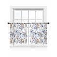 thumbnail image 7 of Blue Brown Spring Floral Sheer Curtains 45 Inch Length 2 Panels Set, Summer Botanical Art Voile Window Treatment Rod Pocket Small Kitchen Curtains Drapes for Bedroom 52"x45"x2, 7 of 7