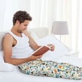 thumbnail image 4 of Uemuo Cartoon Dinosaur Pattern Men's Wide Leg Palazzo Lounge Pants with Pockets Light Weight Loose Comfy Casual Pajama Pants-Small, 4 of 9