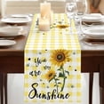 thumbnail image 3 of Table Runners 70 Inches Long Dress Scarves, Sunflowers Farmhouse Coffee/Dining/Kitchen Table Decor, Holiday Table Runner, Spring Summer Bees Floral Yellow Plaid 13x70 Inch, 3 of 9