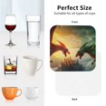 thumbnail image 6 of Fuzoiu Castle Red Green Sky Dragon Print Leather Coasters Set,Drink Coasters Set of 4,for Tabletop Protection, Durable PVC Coasters,Home Décor and Housewarming Gift-Square, 6 of 6