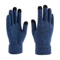 thumbnail image 2 of Warm Gloves Cold Proof Knitted Warm Plush Thickened Full Finger Gloves Winter Mittens Navy One size, 2 of 2