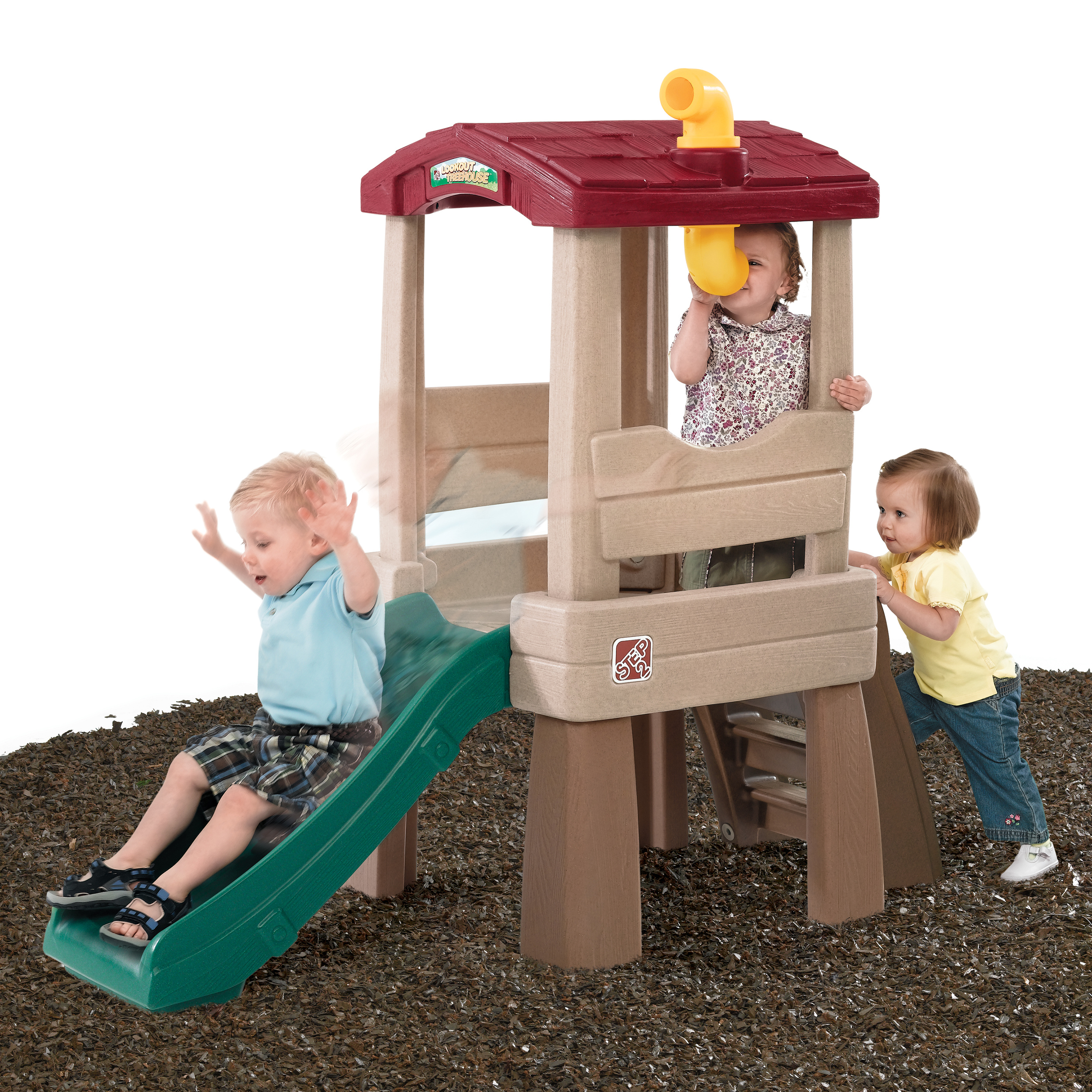 Step2 Naturally Playful Lookout Treehouse Toddler Climber with Slide - image 3 of 5