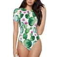 thumbnail image 1 of Fotbe Cactus Plants Body de Mujer con Cuello Redondo y Mangas Cortas, Sin Mangas Ajustado, Suave, Cómodo y Básico-Medium, 1 of 7