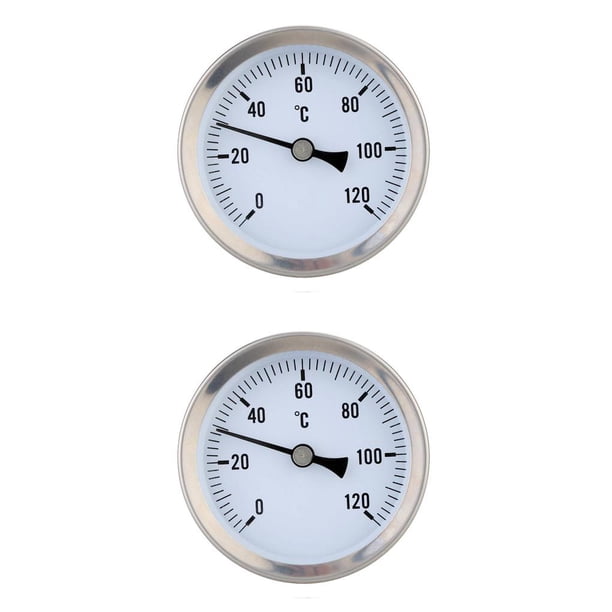 Scienceny Tubo de agua caliente de calefacción Termómetro de acero inoxidable 120o Tubo bimetálico Temperatura a prueba de agua Medidor de temperatura Type2 NO2 Scienceny CBP079577