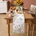 thumbnail image 2 of Pink Spring Floral Table Runner - 70 Inch Long Watercolor Botanical Wildflowers Cotton and Linen Blended Dress Scarves Farmhouse Table Runner for Kitchen Dining, Coffee Table, 13" x 70", 2 of 8