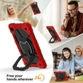 thumbnail image 3 of ELEHOLD Heavy Duty Case For Lenovo Tab K9 2025/Tab One 2025,8.7-inch, 3-Layer Rugged 360 Rotating Kickstand Handle Grip Detachable Shoulder Strap Kids Friendly Shockproof Case ,Black+Red, 3 of 8