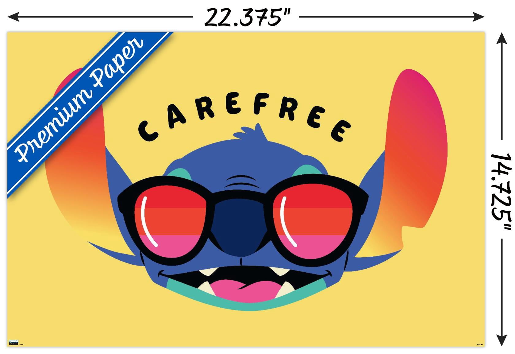 Disney Lilo and Stitch - Carefree Wall Poster, 14.725" x 22.375"