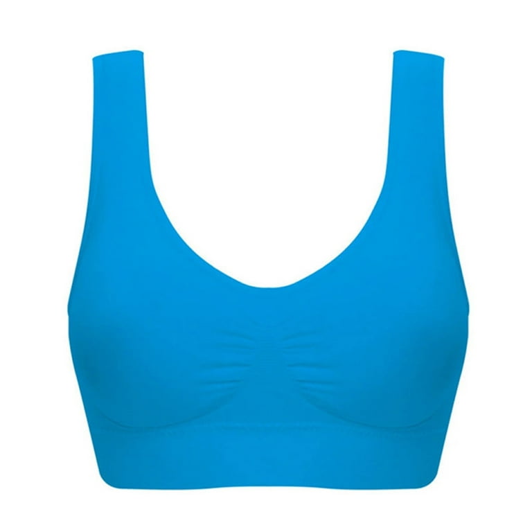 Women's Bra Without Underwire Comfortable Bustiers Top Non Wired Soft Bra  Sleep Nursing Sports Bralette In Many Colours Blue XL