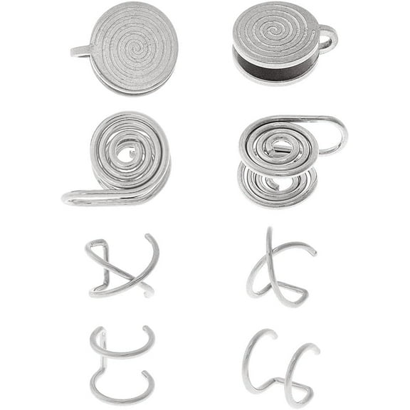 Pressure Earrings for Keloids Stainless Steel Earrings Cuff Earrings Spiral Compression Earrings Adjustable Clip Earrings for Women Men Ladies Stainless Steel Color 1set