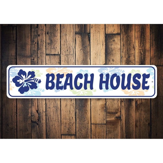 Beachy Flower Novelty Sign, Metal Wall Decor - 4x18 inches