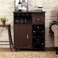 thumbnail image 5 of Furniture of America Odette Wood Wine Rack Kitchen Cart in Espresso, 5 of 8