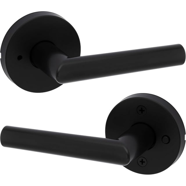 Poignée de Porte d'Entrée Mate avec Serrure, Réversible, Carrée, Poignées de Porte Extérieures/intérieures avec Serrure, Levier d'Entrée à Clé pour Porte d'Entrée, Chambre, Salle de Bain et Bureau, Déco Maison Moderne