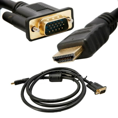 6 ft Gold Plated HDTV HDMI to VGA male HD15 Adapter Cable for PC or TV