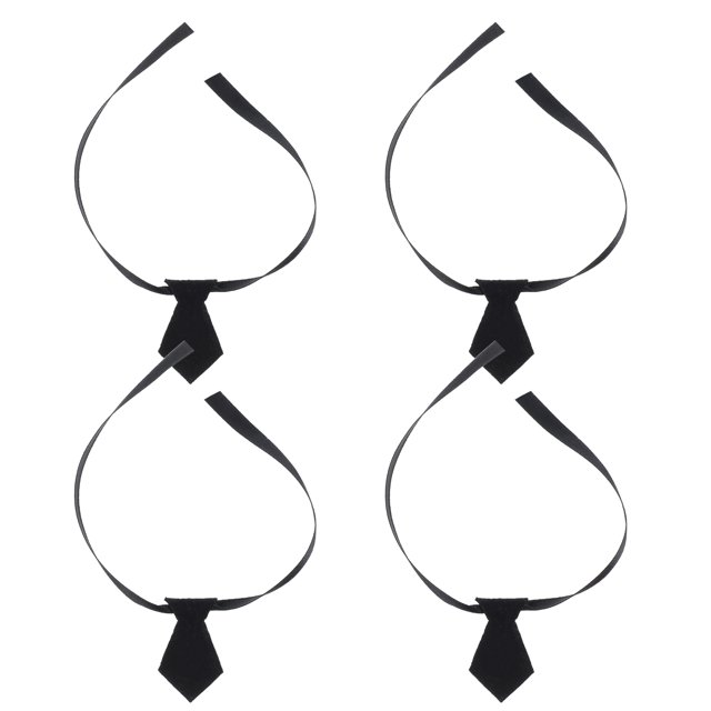 4 corbatas en miniatura: corbatas pequeñas para muñecas, accesorios de ropa para muñecas, decoración de jardín en miniatura, color negro.