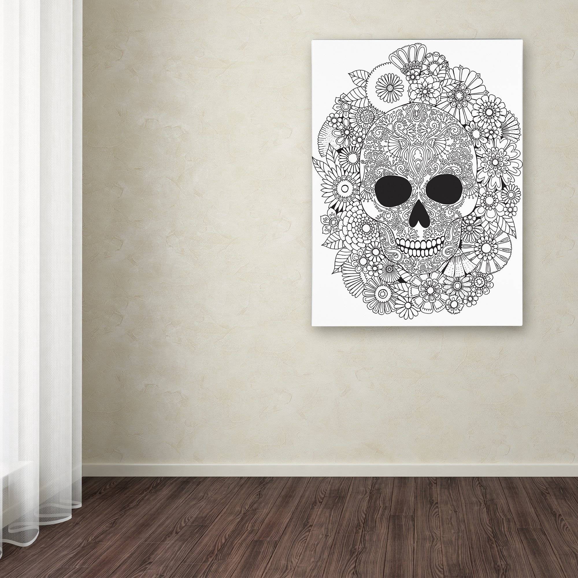 Trademark Fine Art "Sugar Skull Wreath" Canvas Art by Hello Angel