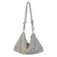 thumbnail image 2 of Women's Rhinestone Gingham Check Evening Purse Handbag, Silver, 2 of 9