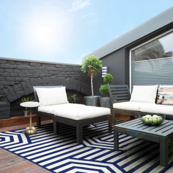 Signature Home Collection Abstract Striped Pattern with Neon Tones Outdoor Throw Pillow - 22"