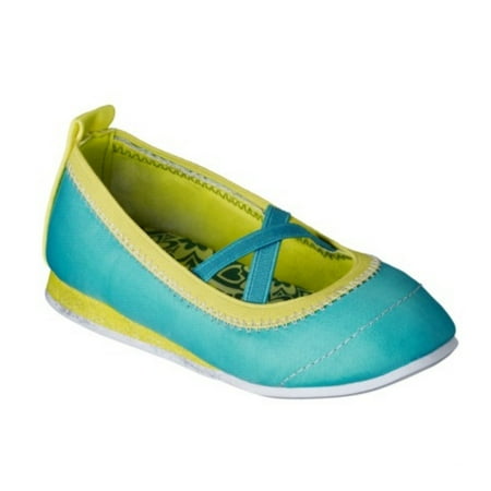 Jen Toddler Girls Turquoise Blue Athletic Ballet Flats Dress Shoes 6