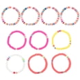 thumbnail image 1 of CIMAXIC 10pcs 6mm Bohemian Bracelets Colorful Polymer Clay Hand Ropes Beach Elastic Rope Bracelets(Assorted Designs),7.09"X0.24"X0.24", 1 of 5