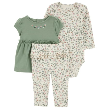 

Carter s Child of Mine Baby Girl Outfit Set 3-Piece Sizes 0/3-24 Months