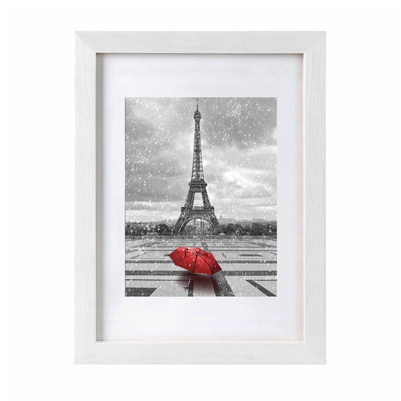 A4 Picture Frames White Matted 6x8 Wooden Picture Frame Poster Frame for Wall Hanging and Home Decoration-White