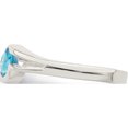 thumbnail image 3 of Sterling Silver Light Blue Round Bezel Cz Ring (Size 6) Made In Thailand qr4396-6, 3 of 5