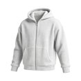 thumbnail image 3 of Telankuip Waffle Knit Hoodies for Men Full Zip Long Sleeve Hooded Sweatshirt Jackets Oversized Solid Color Raglan Sleeved Loose Lightweight Cozy Soft Casual Athletic Outerwear 2-White XXXXXL, 3 of 7