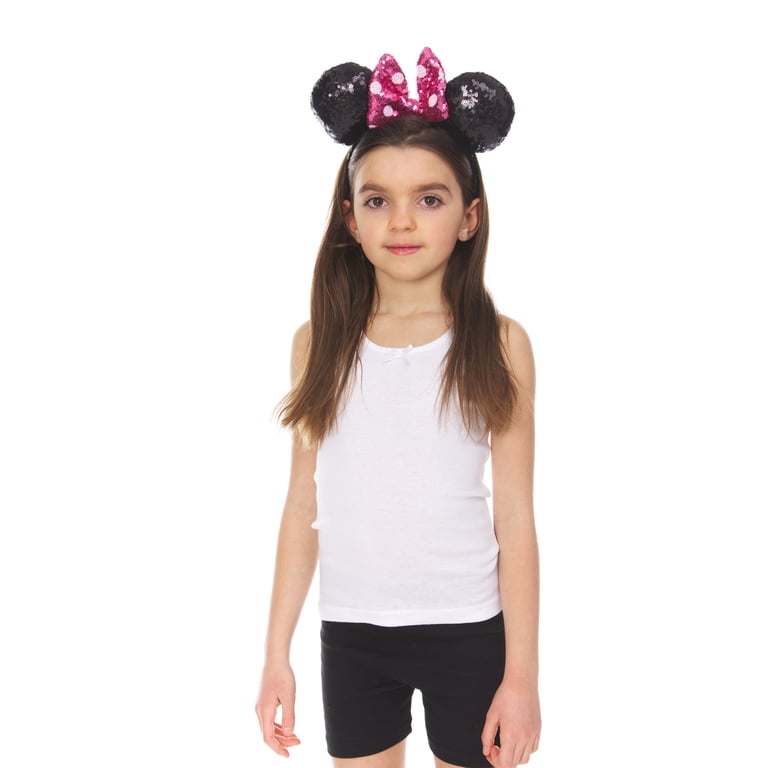 Minnie Mouse Ears Headband, Pink and White Polka Dot Bow  display picture 3