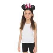 Minnie Mouse Ears Headband, Pink and White Polka Dot Bow