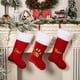 thumbnail image 3 of Nvzi 2 calcetines navideños con monograma, calcetines navideños con iniciales familiares de 45 cm, puño de felpa blanca supersuave con cuerpo de terciopelo rojo de lujo y letra dorada, G, 3 of 4