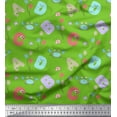 thumbnail image 1 of Soimoi Moss Georgette Fabric Crab,Balloons & Alphabets Kids Print Fabric by the Yard 42 Inch Wide, 1 of 1