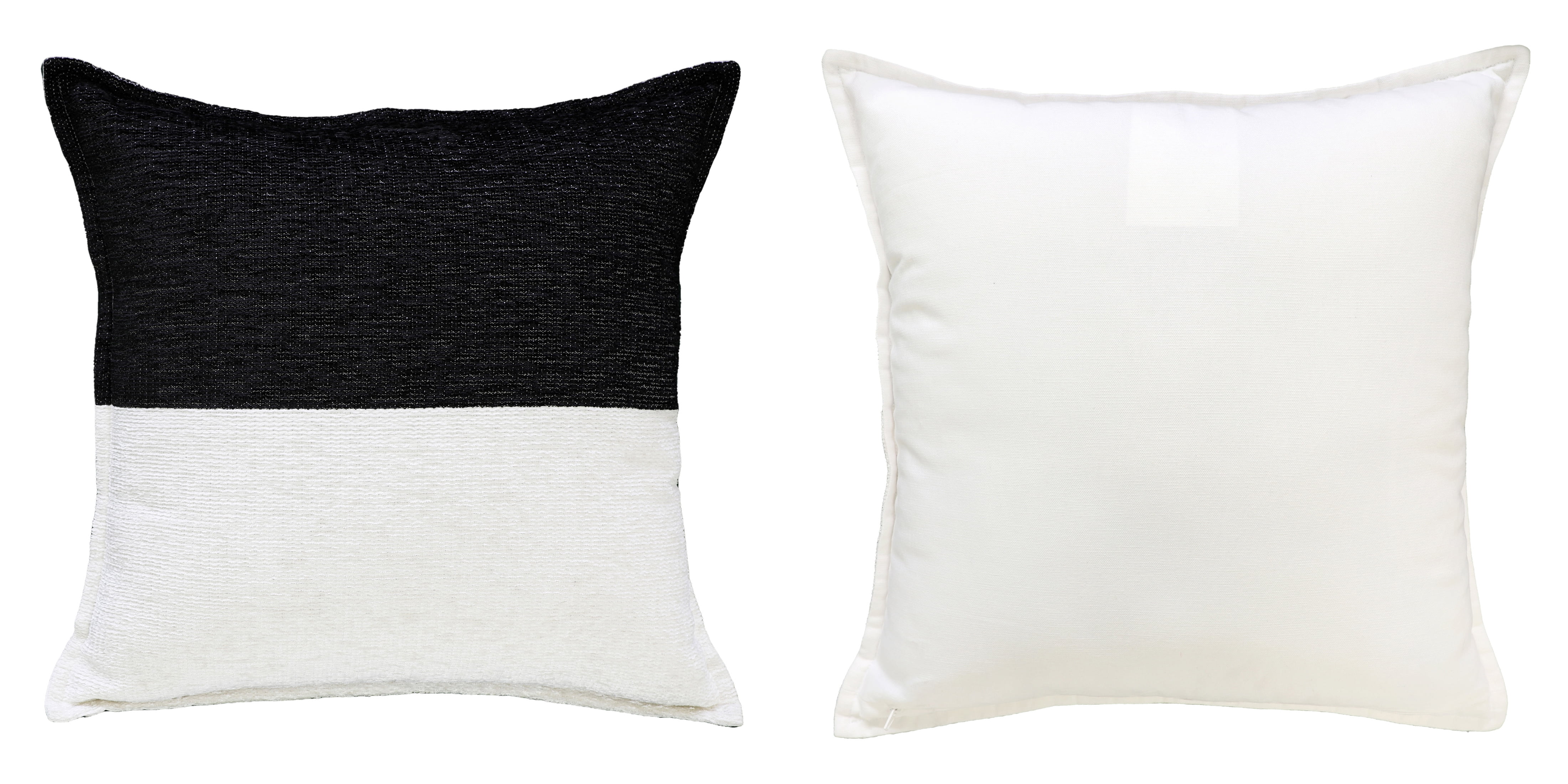 Mainstays 18 in x 18 in Black Two-Tone Square Decorative Throw Pillow