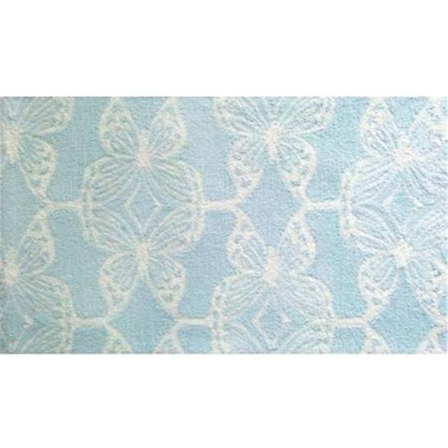 Rug Market 74154B 2.8 x 4.8 ft. Butterfly Lattice Rug - Aqua & White