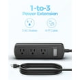 thumbnail image 2 of Outdoor Power Bar Waterproof, Weatherproof Surge Protector with 6Ft Extension Cord and 3 Wide Outlets, IPX6 Grade, 2 of 5