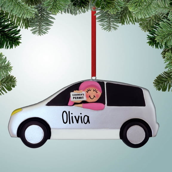 Learner's Permit - Female - Personalized Christmas Ornament - New Driver - Learner's Permit - 1st Car