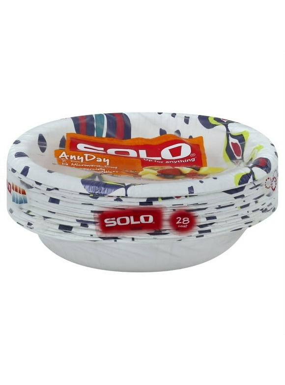 Solo White Family Paper Party Supply Set, (28 Pieces)