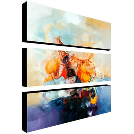 Trademark Art "Abstract III" Canvas Art by Zavaleta, 3-Piece Panel Set, 10x32