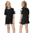 thumbnail image 5 of 5-14T Kids Girls Boys Tracksuit 2 Pieces Set Crop Tops with Shorts Pants Sport Set Pyjama Sets, 5 of 10