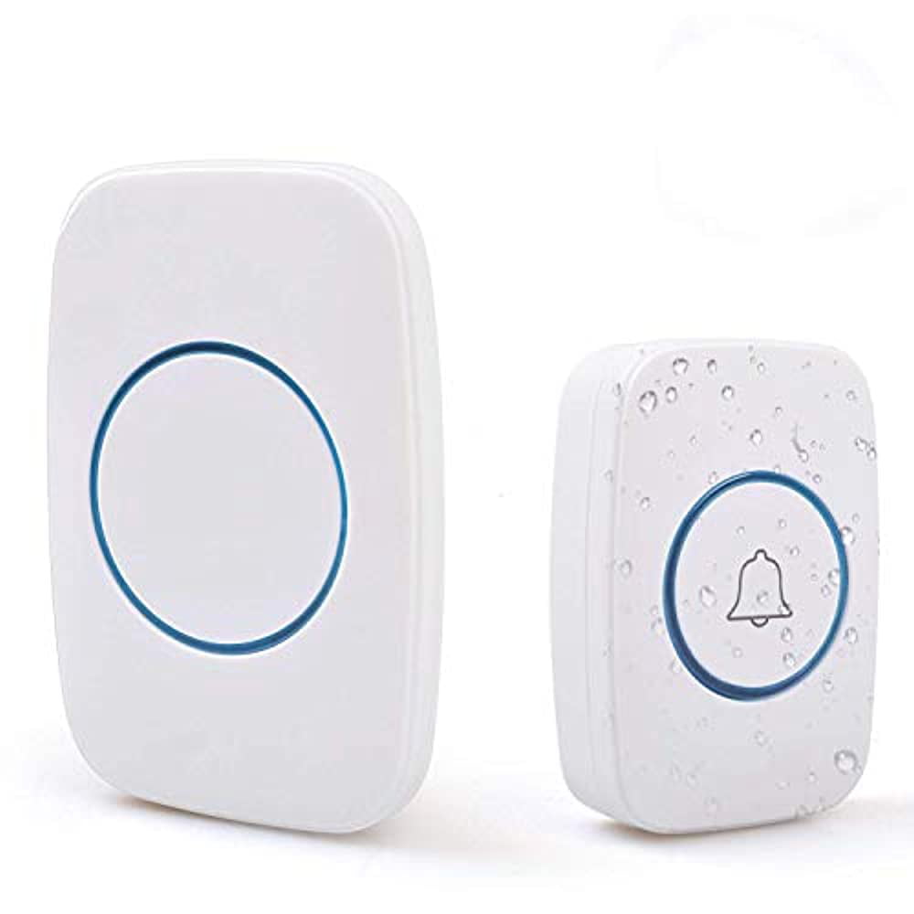 Wireless Doorbell Battery Operated Door Bell Remote Button+1 Plug in Receivers