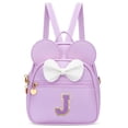 thumbnail image 1 of Minimochila KKXIU para niñas con iniciales en forma de lazo, piel sintética morada, 1 of 7