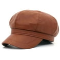 thumbnail image 5 of SikaFu Solid Color Retro Naval Hat Net Red Trend Hat Pu Beret Hat Lady Casual Versatile Octagon, 5 of 9