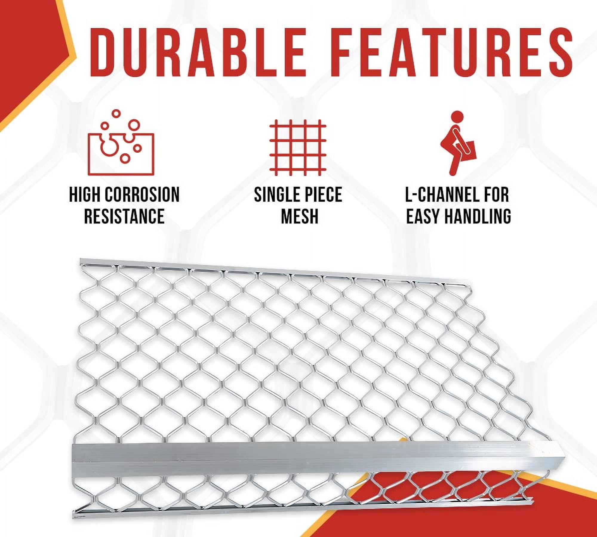 (4 Pack) 40"x24" (Drop) Aluminum Mesh Brick Guard Corner Protector - L Shape Mesh Edge Guard Corrosion Resistant